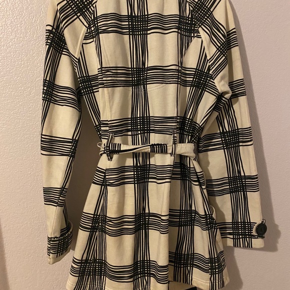 Cream & Black Pea Coat - Picture 2 of 4